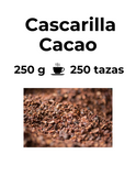 Cascarilla de cacao, una parte del fruto del cacao rica en antioxidantes y nutrientes. Tiene beneficios para la salud como mejorar el estado de ánimo