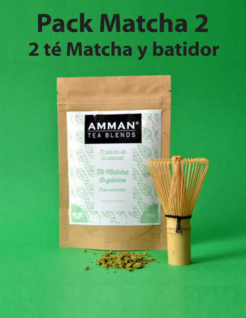 Pack 2: 50 g Té Matcha detox x 2 + Batidor de Bambú (Chasen