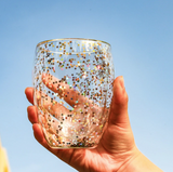 Vaso vidrio doble fondo estrellas + Té o Hierba