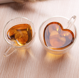Vaso vidrio doble fondo corazón + Té o Hierba