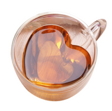 Vaso vidrio doble fondo corazón + Té o Hierba