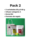 Pack regalo Navidad 2: 2 té a elección + 1 infusor a elección + envío en RM