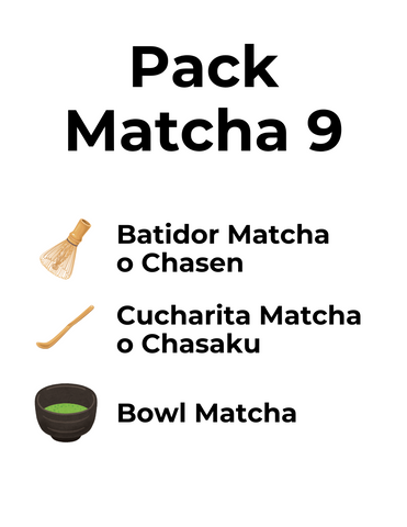 Pack 9: Batidor (Chasen) + Cucharita de bambú (Chasaku) + Bowl Matcha negro