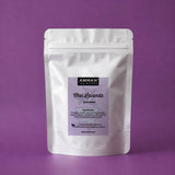 Envase doypack con mezcla de té negro Chai Lavanda de Amman Tea Blends con especias y flores de lavanda.
