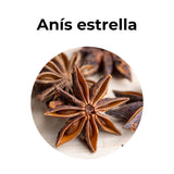 Anís estrella seco utilizado en infusiones naturales, especia aromática conocida por sus propiedades digestivas y su característico sabor dulce.