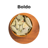 Hojas secas de boldo para infusión natural, hierba digestiva tradicional utilizada para apoyar la digestión y el bienestar hepático.