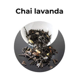Mezcla de chai con lavanda, té especiado y floral para infusión aromática y relajante.