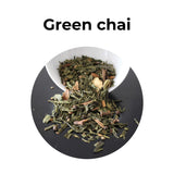 Té verde chai con especias naturales, infusión equilibrada de sabor fresco y ligeramente especiado.
