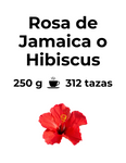 Flor de hibisco de color rojo intenso, conocida como Rosa de Jamaica o flor de Jamaica 250 gramos