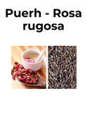 Té rojo Puerh combinado con Rosa rugosa. Un té saludable rico en antioxidantes que combate el estrés y te hace perder peso