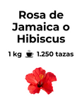 Flor de hibisco de color rojo intenso, conocida como Rosa de Jamaica o flor de Jamaica 1 kilo