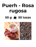 Té rojo Puerh combinado con Rosa rugosa. Un té saludable rico en antioxidantes que combate el estrés y te hace perder peso