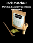 Pack 6: 50 g Té Matcha detox + Batidor (Chasen) + Cucharita de Bambú (Chasaku) Desafío Detox 25 días