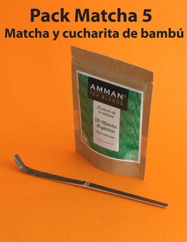 Pack 6: 50 g Té Matcha detox + Batidor (Chasen) + Cucharita de